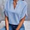 Women Fashion Vneck Half Sleeve Shirts Summer Casual Blouse Office Elegant Loose Blusas Tops 2