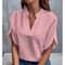Women Fashion Vneck Half Sleeve Shirts Summer Casual Blouse Office Elegant Loose Blusas Tops 6