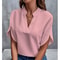 Women Fashion Vneck Half Sleeve Shirts Summer Casual Blouse Office Elegant Loose Blusas Tops 6