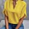 Women Fashion Vneck Half Sleeve Shirts Summer Casual Blouse Office Elegant Loose Blusas Tops 3