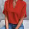 Women Fashion Vneck Half Sleeve Shirts Summer Casual Blouse Office Elegant Loose Blusas Tops 4