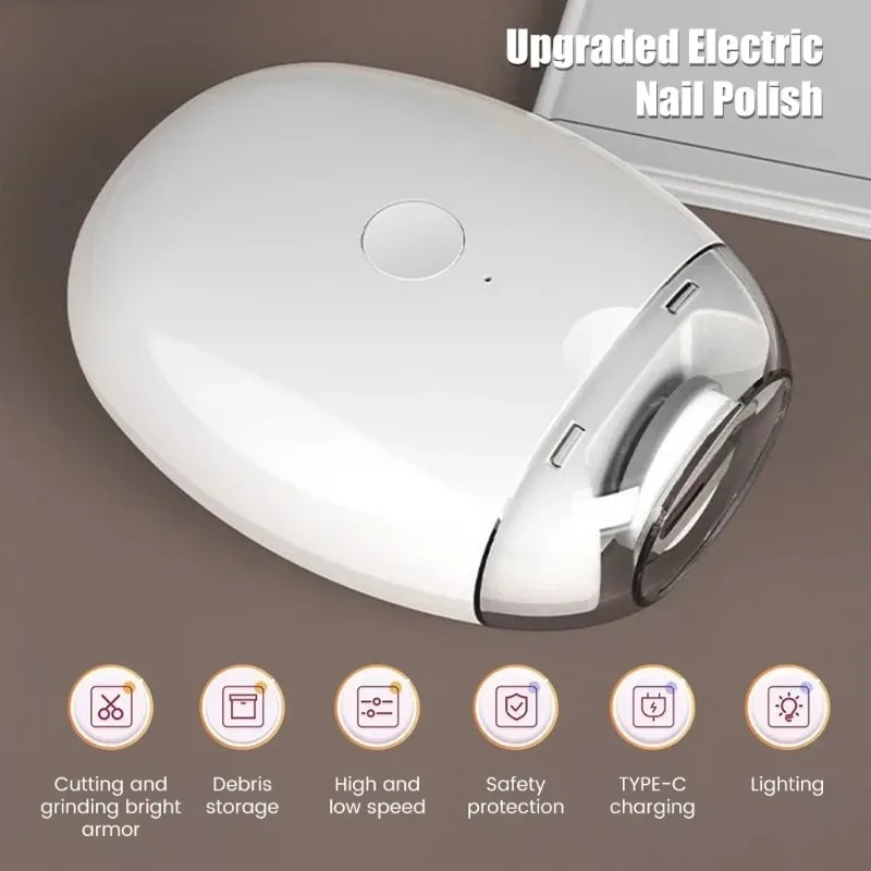 Automatic Nail Grinder Trimmer 2 IN 1 Electric Nail Clipper With LED Light Mini Manicure Tool For A 1