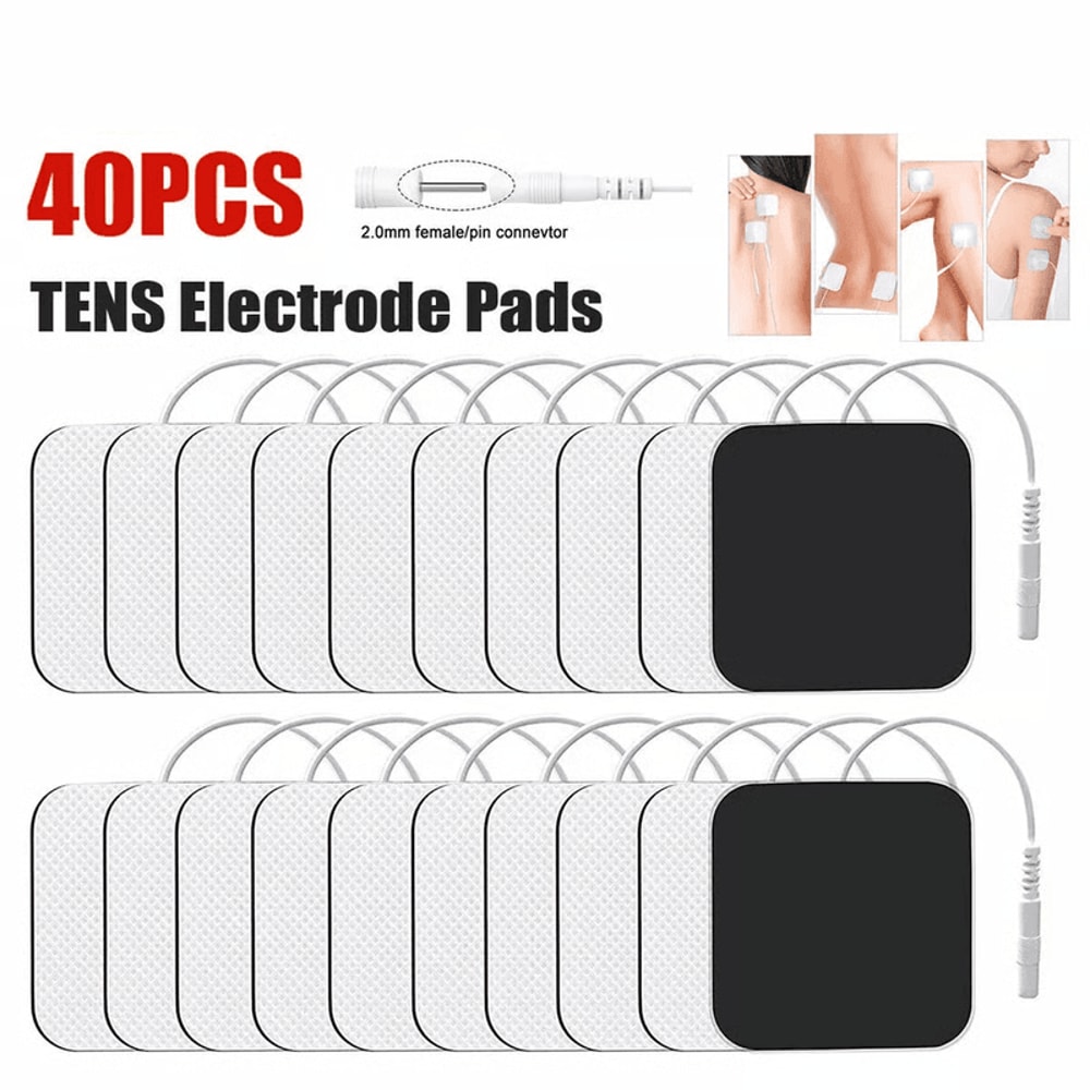 40 TENS Electrode Pads EMS Replacement For Unit 7000 3000 Muscle Stimulator BULK Pack 1
