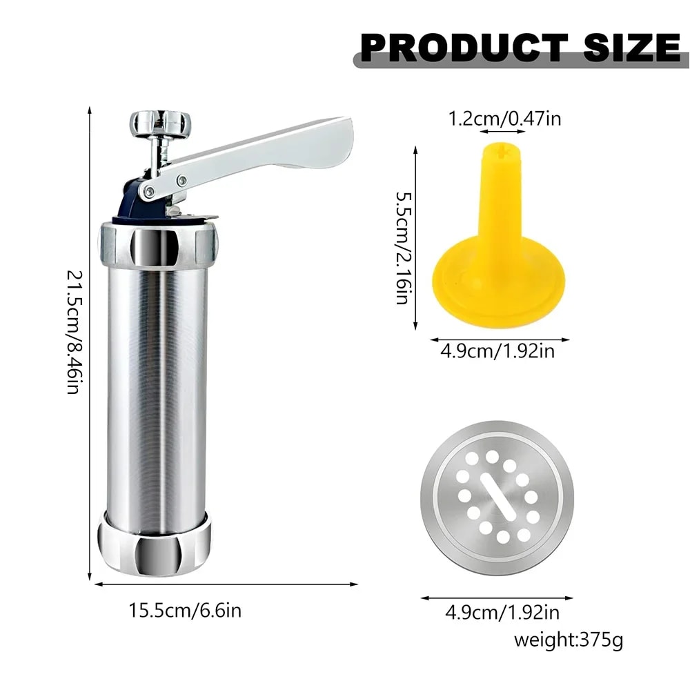 Biscuit Extruder Press Cookie Gun Set Stainless Steel DIY Cookie Press Maker 3