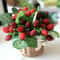 Christmas Berry Potted Plants 9 Heads Artificial Strawberry Fruit For Home Garden Wedding 0
