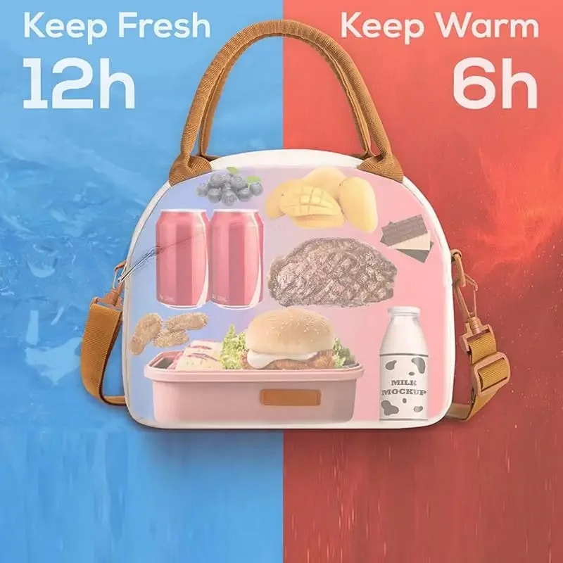 Durable Waterproof Lunch Bag, Insulated Thermal Cooler for Outdoor Camping, Office Meal Storage Box