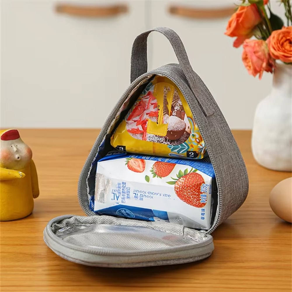 Portable Triangle Insulation Lunch Bag Insulated For Rice Milk Sandwich Keep Food Warm Cool 2