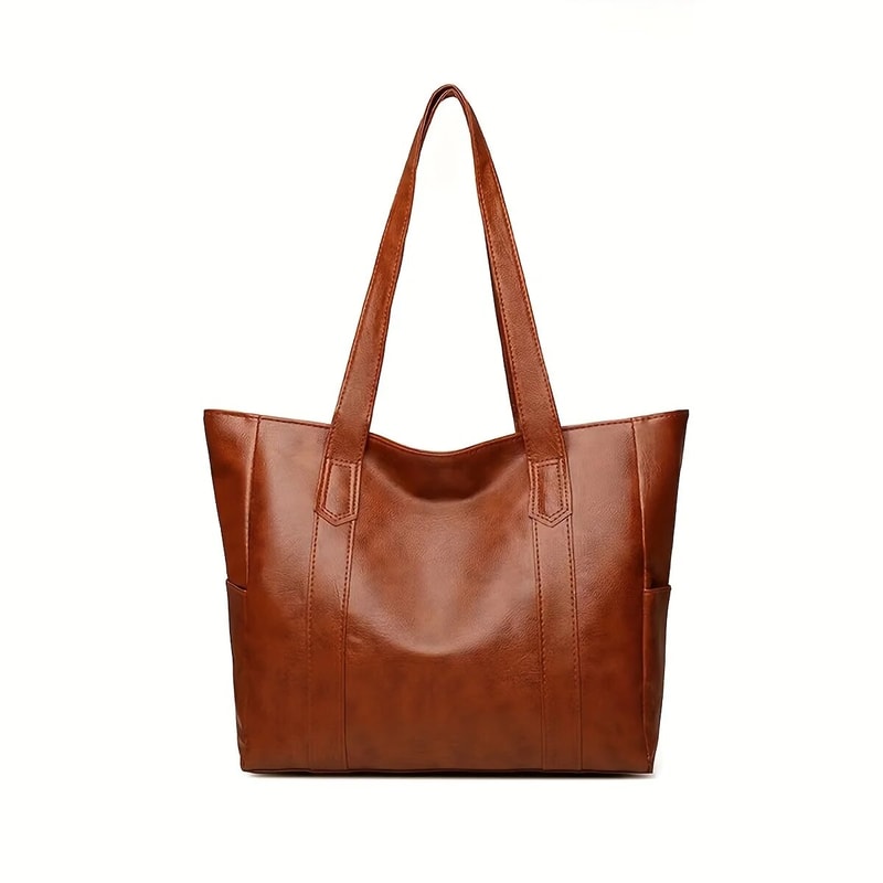Womens Casual Handbag For Commute Vintage Large Capacity Tote Bag Retro Vegan Shoulder Bag 6
