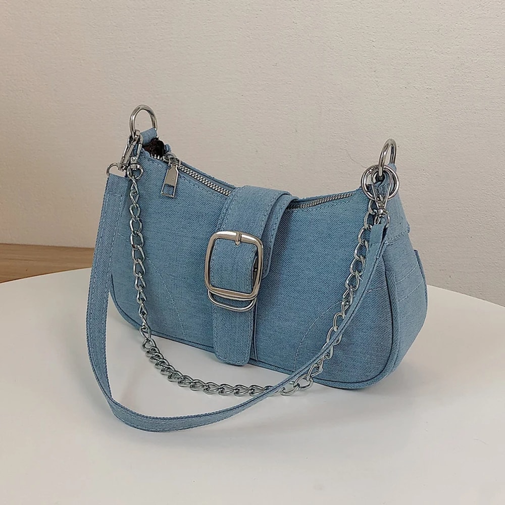 Exquisite Jeans Bag Womens New Fashion Crossshoulder Denim Bag 5