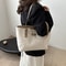 Women Lamb Wool Tote Large Capacity Soft Handbag Zipper Closure Casual Shoulder Bag 1