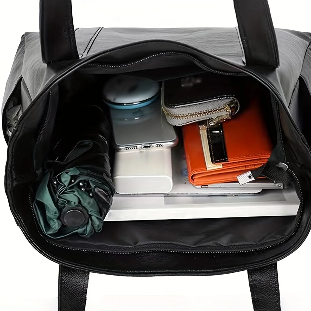 Retro Vegan Shoulder Bag Vintage Large Capacity Tote Bag Womens Casual Handbag For Commute 2