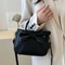 Stylish Daily Shoulder Crossbody Bag With Golden Hardware And Elegant Black Bow 0