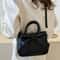 Stylish Daily Shoulder Crossbody Bag With Golden Hardware And Elegant Black Bow 1