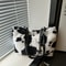 Winter Travel Tote Bag, Cow Printing Plush Shoulder Bag, Large Capacity Shopper Bags For Women