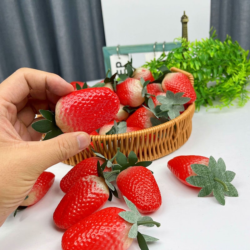 Artificial Strawberries Fake Fruit For Home Party Decor Photography Prop 1