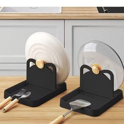 pot lid rack and spoon rack, kitchen counter spoon rack, multi-purpose organizer for clean countertops