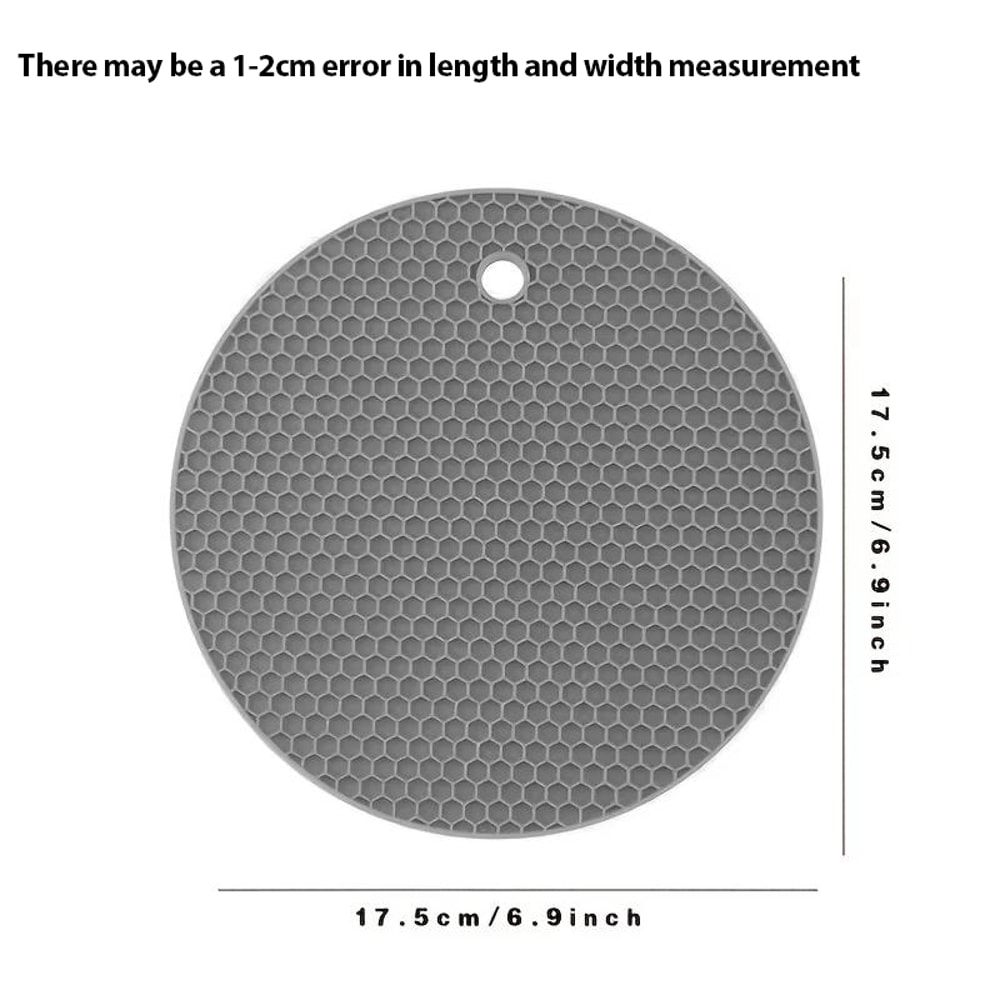 Heatresistant Silicone Anti Scalding Mat Pot Rack Anti Slip Circular Silicone Mat For Household Kit 2