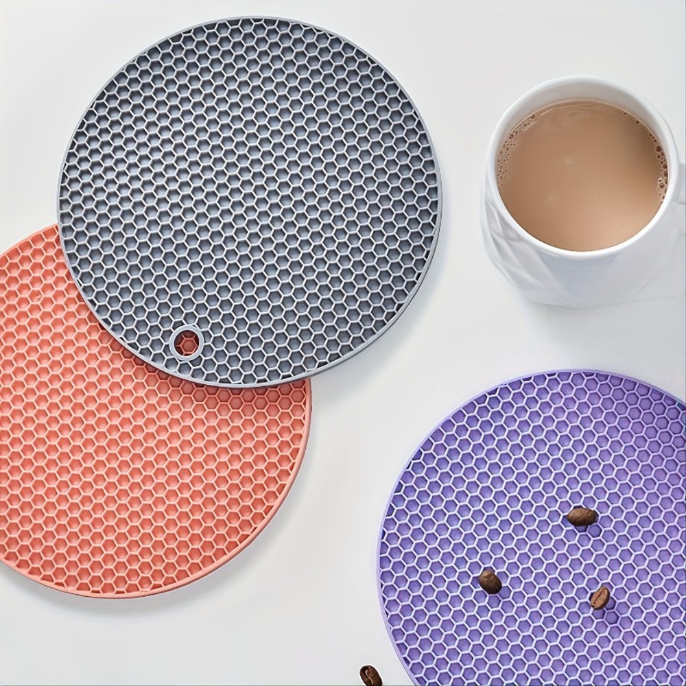 Heatresistant Silicone Anti Scalding Mat Pot Rack Anti Slip Circular Silicone Mat For Household Kit 4