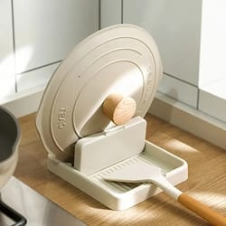 heat-resistant cooking utensils rack for spoons, foldable pot lid holder and spoon rest for stove top and countertop