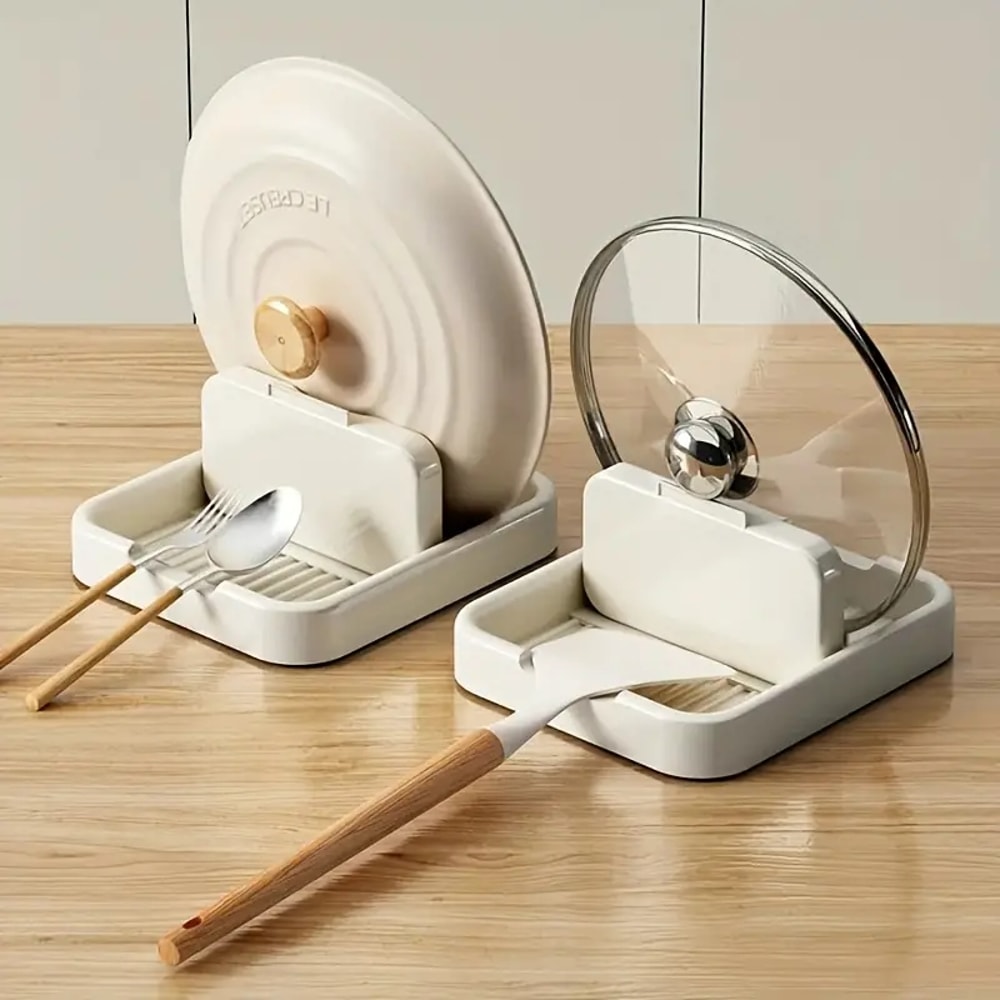 HeatResistant Cooking Utensils Rack For Spoons Foldable Pot Lid Holder And Spoon Rest For Stove Top 1
