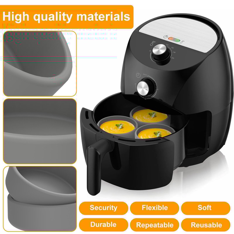 Silicone Non Stick Egg Pan Mold Air Fryer Egg Boiler Oven Safe Microwave Friendly 1