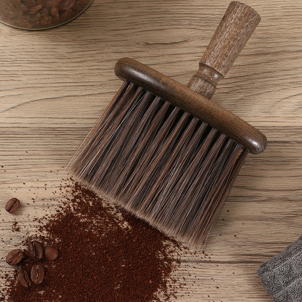 Wooden Kitchen Brush Cleaning Bar Coffee Cleaning Brush Powder Dusting Accessories 1