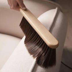 coffee powder cleaning brush with natural wood handle, anti static desktop bar grinder bed sweeping tool