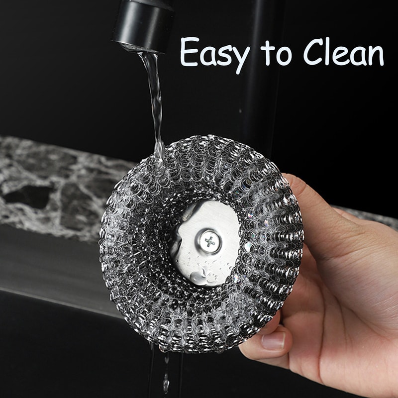 Stainless Steel Cleaning Brushes Steel Wool Scrubber With Handle For Cleaning Dishes Pots Pans Gril 1