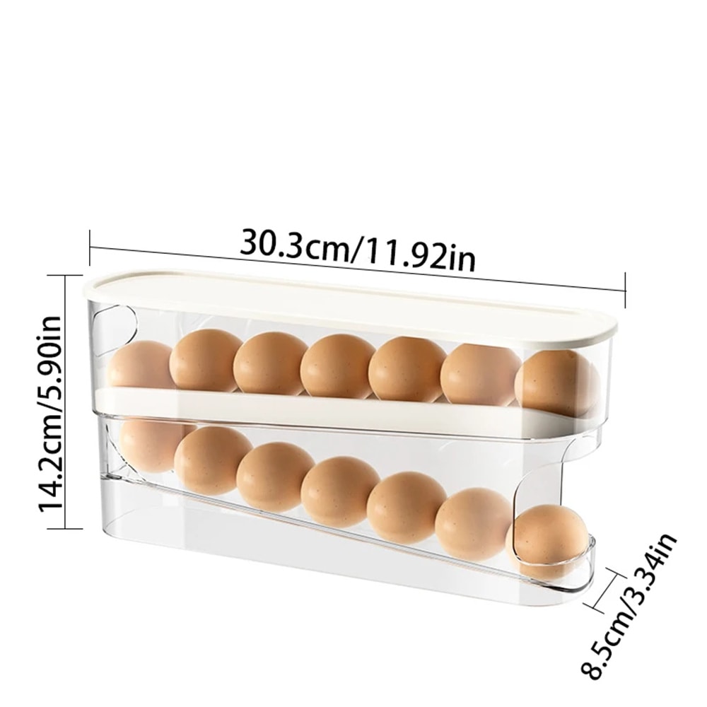 Automatic Slide Type Egg Carton Double Egg Roller, Kitchen Countertop Egg Holder