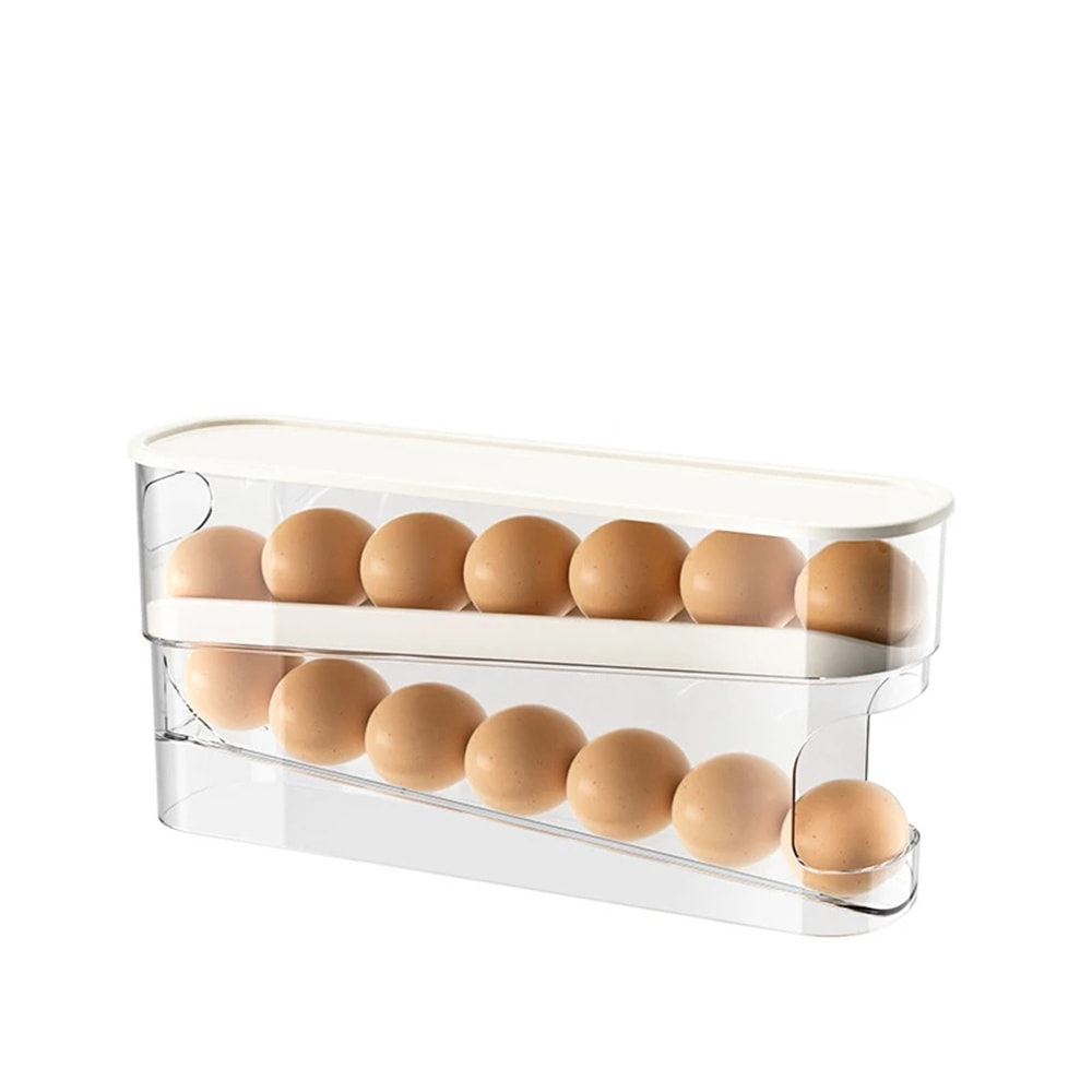 Automatic Slide Type Egg Carton Double Egg Roller, Kitchen Countertop Egg Holder