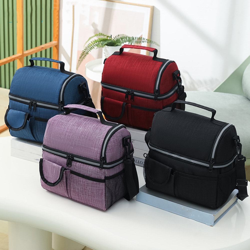 Durable Waterproof Portable Lunch Box Insulated Food Bag Office Cooler Camping Dinner Oxford Case 3