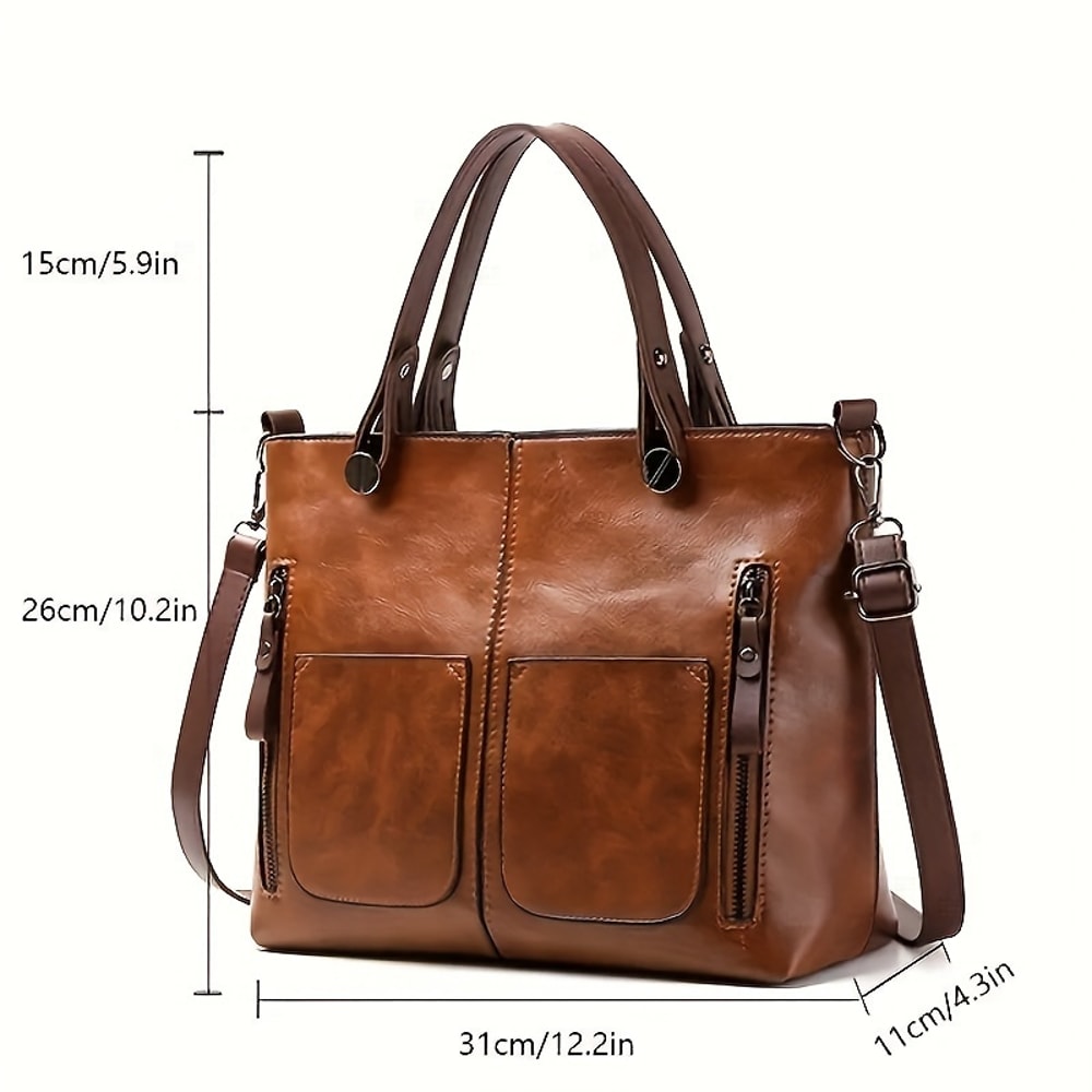 Classic Womens Crossbody Handbag Retro PU Leather Shoulder Bag Fashionable Casual Purse For Daily U 1