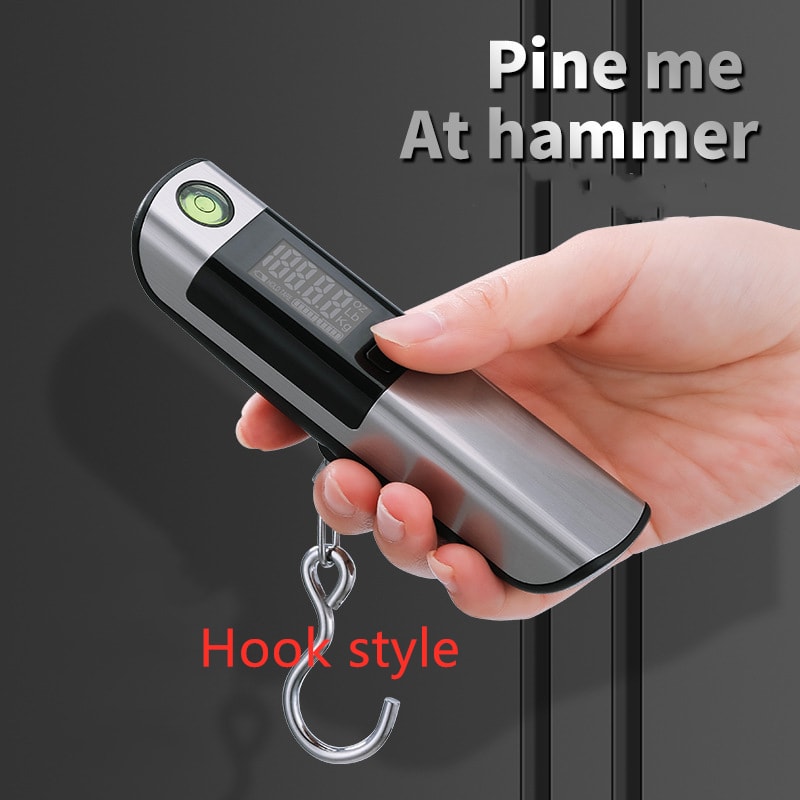 Household Small Portable Mini Hook Weighing, High-Precision Luggage Scale, Electronic Scale with Rule
