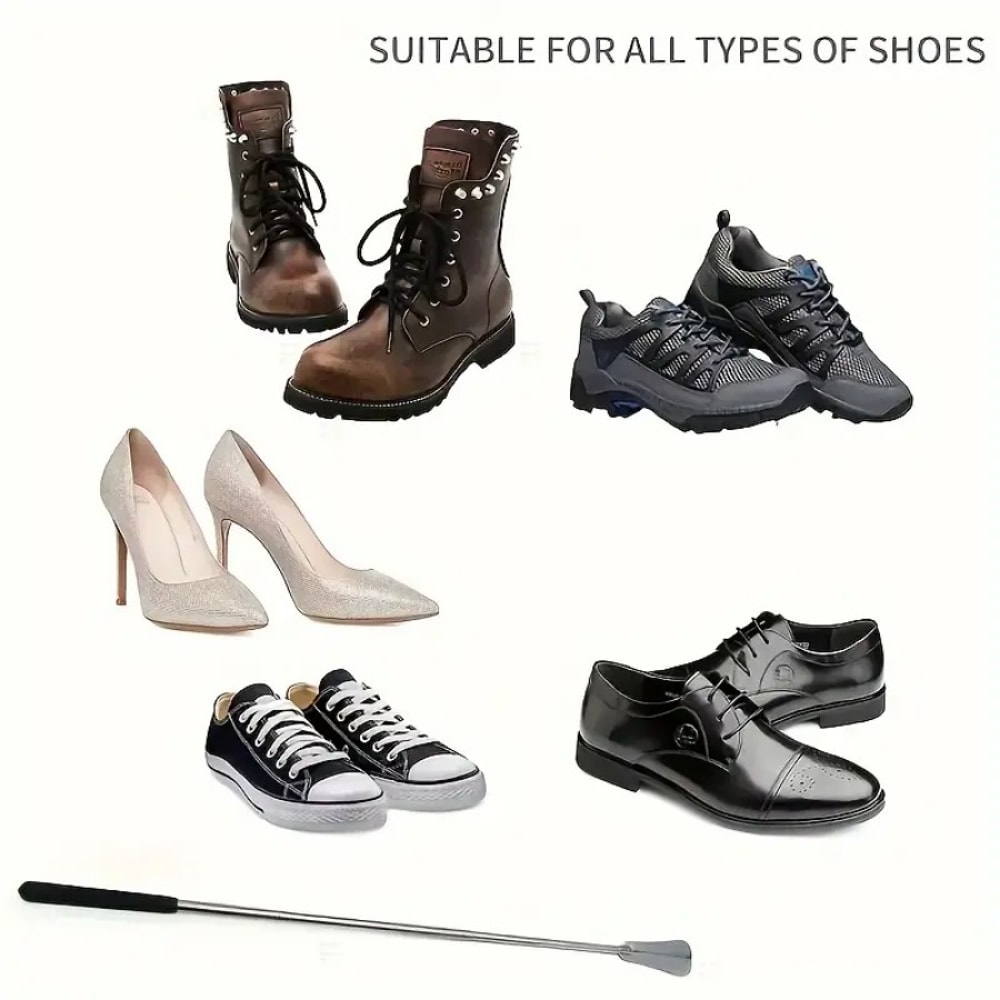 Shoe Assistant, Retractable Stainless Steel Shoe Puller, Ideal for Men and Women