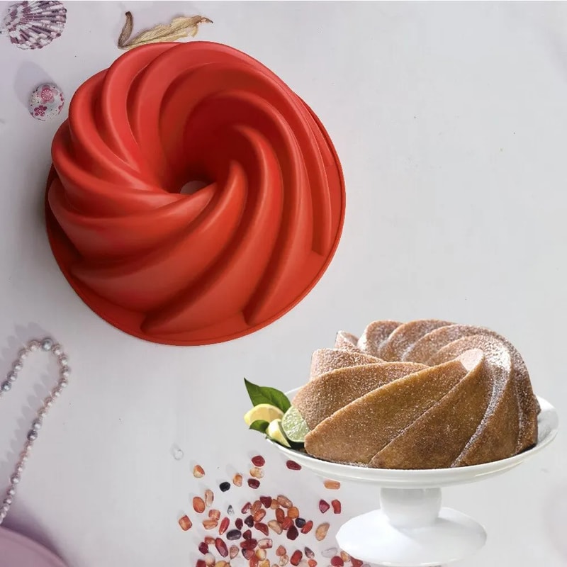 Large Hollow Round Cake Molds Silicone Bakeware, Non Stick Ice Cream Molds