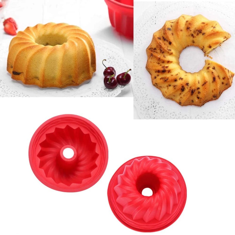Large Hollow Round Cake Molds Silicone Bakeware, Non Stick Ice Cream Molds