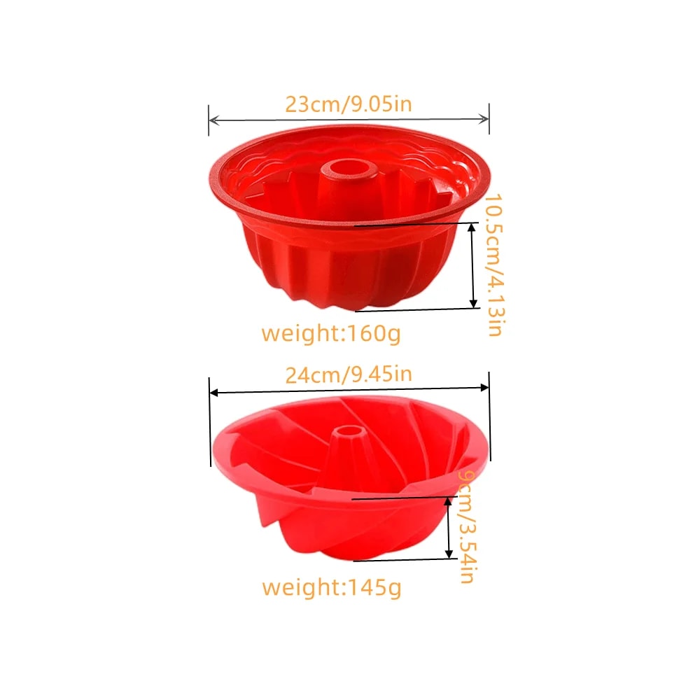 Large Hollow Round Cake Molds Silicone Bakeware, Non Stick Ice Cream Molds