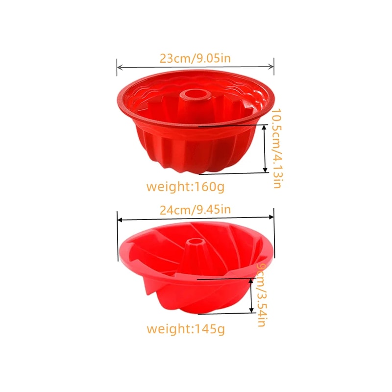 Large Hollow Round Cake Molds Silicone Bakeware, Non Stick Ice Cream Molds