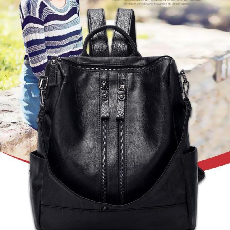 New Women's Backpack, Trendy Casual Fashion, Multifunctional Soft Leather Bag for Autumn and Winter
