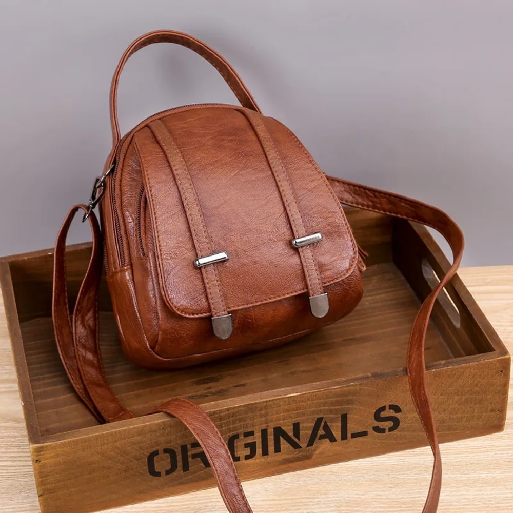 Vintage Fashion Crossbody Bag For Women MultiFunctional Soft PU Leather Small Shoulder Bag Female P 1