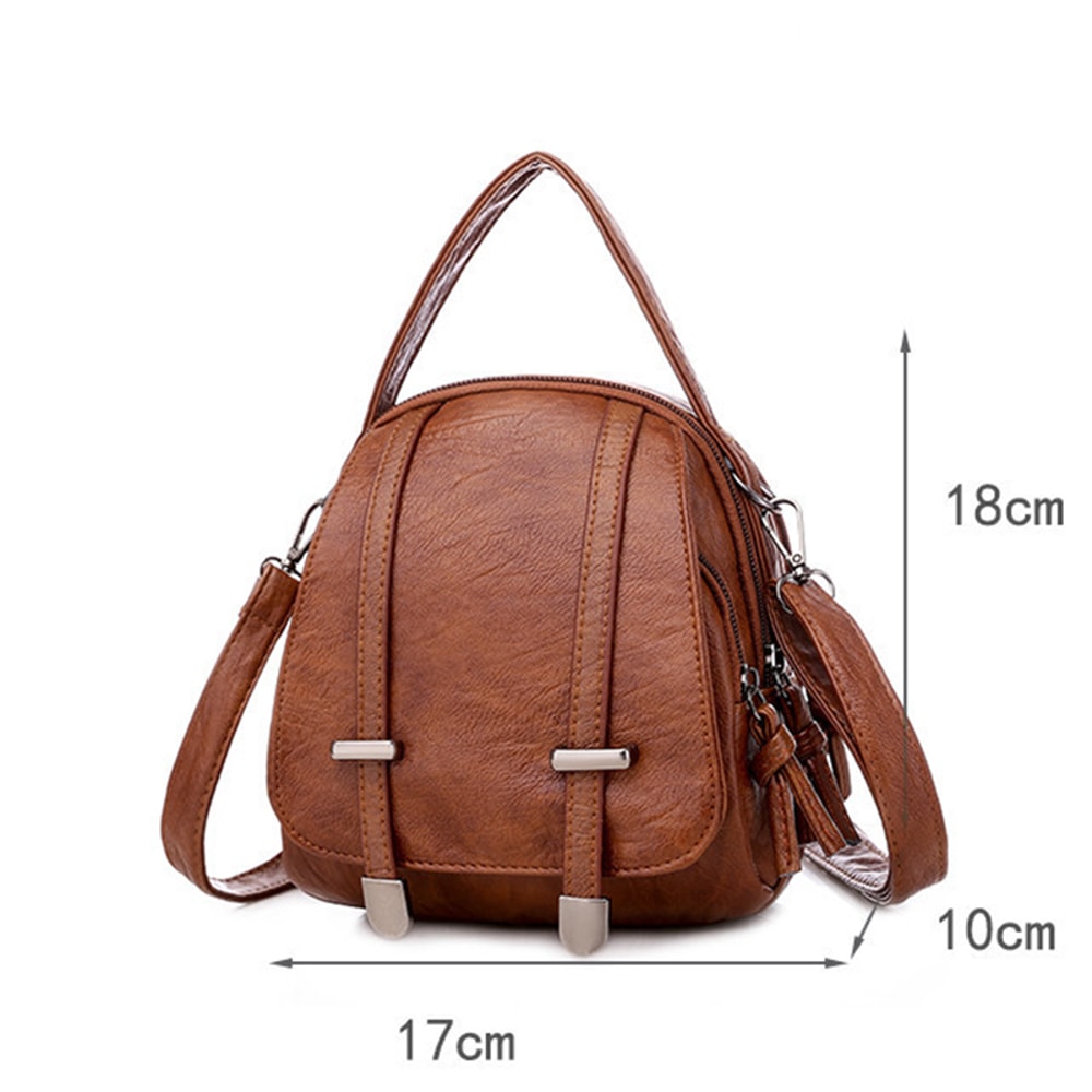 Vintage Fashion Crossbody Bag For Women MultiFunctional Soft PU Leather Small Shoulder Bag Female P 5