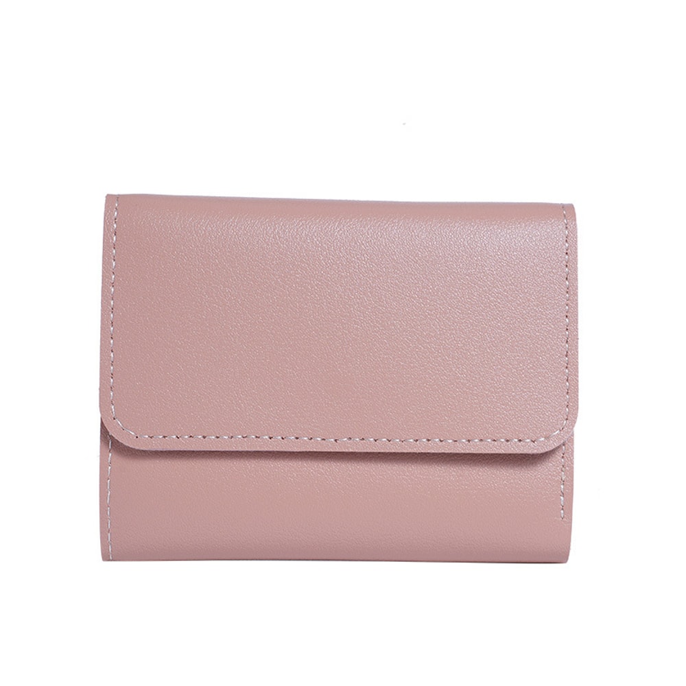 Ultra Thin Women's Wallet, Triple Fold, Smooth Surface, Card Bag for Students