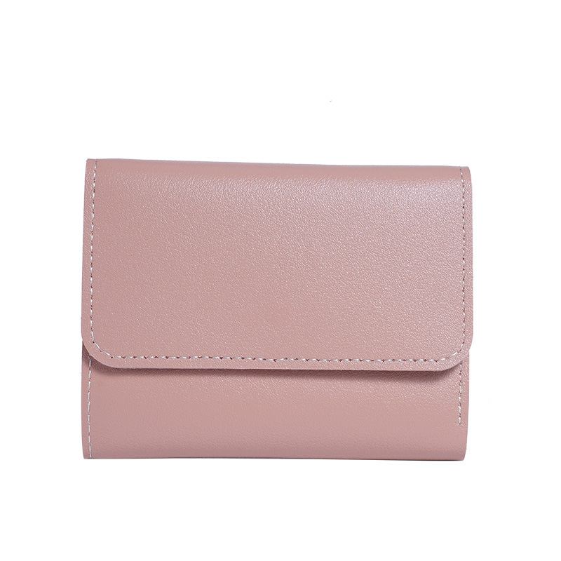 Ultra Thin Women's Wallet, Triple Fold, Smooth Surface, Card Bag for Students