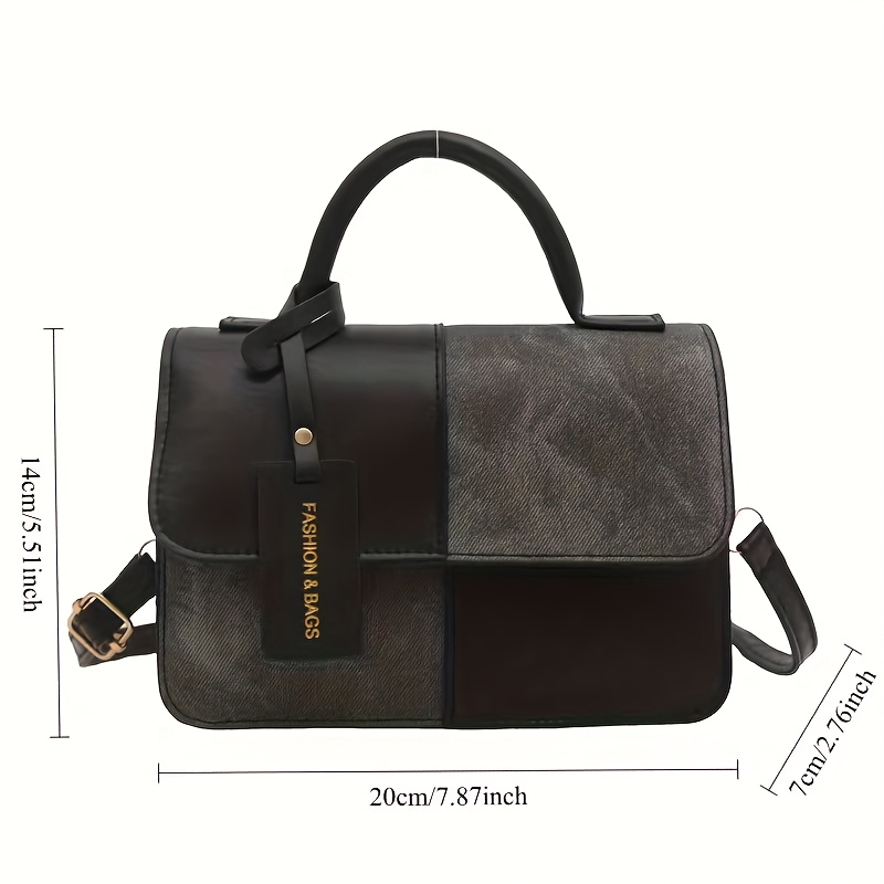 Geometric Pattern Snap Closure Tote Bag Elegant Womens Crossbody Shoulder Handbag 2