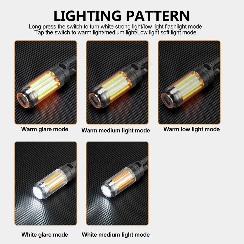 Portable LED Rechargeable Flashlight Super Bright 5 Modes Camping Lantern Waterproof Tent Lamp For 3