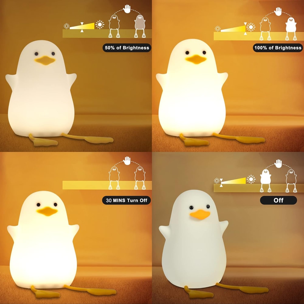 Fun Duck Silicone Night Light Atmosphere Light For Childrens Bedroom USB Powered 2