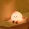 Rechargeable LED Nursery Nightlight With Tap Control Cute Silicone Peach Bedside Lamp 0