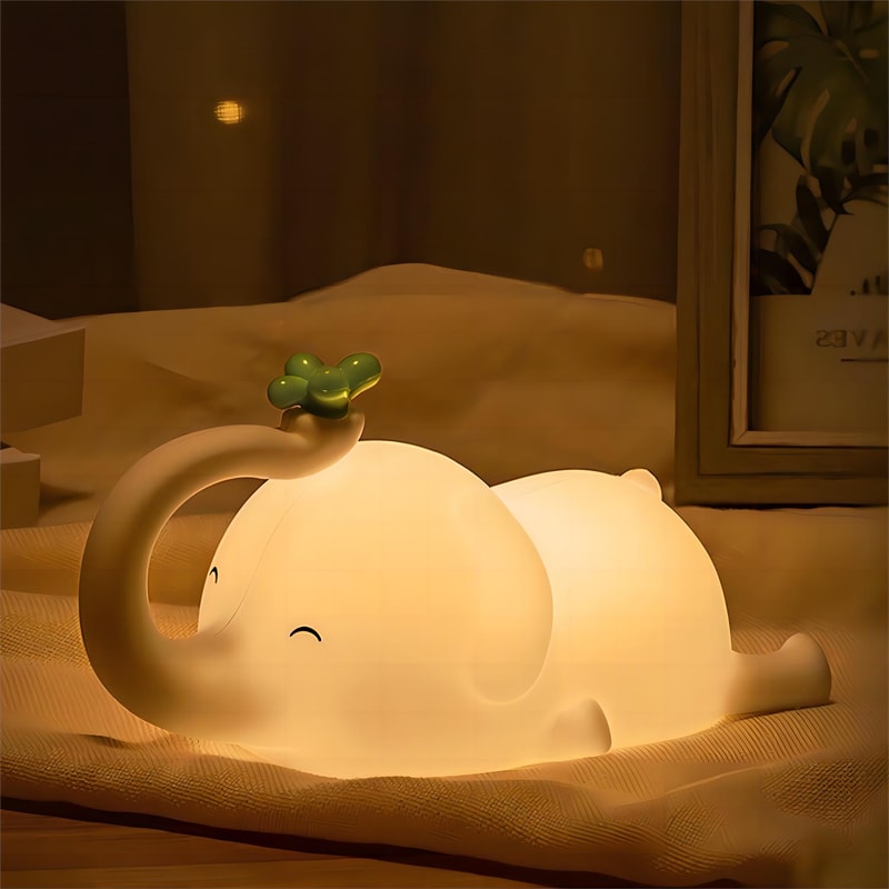 Rechargeable Sheep Cartoon Bedroom Lamp Cute Silicone Night Light For Kids Room With Timing Dimming 5