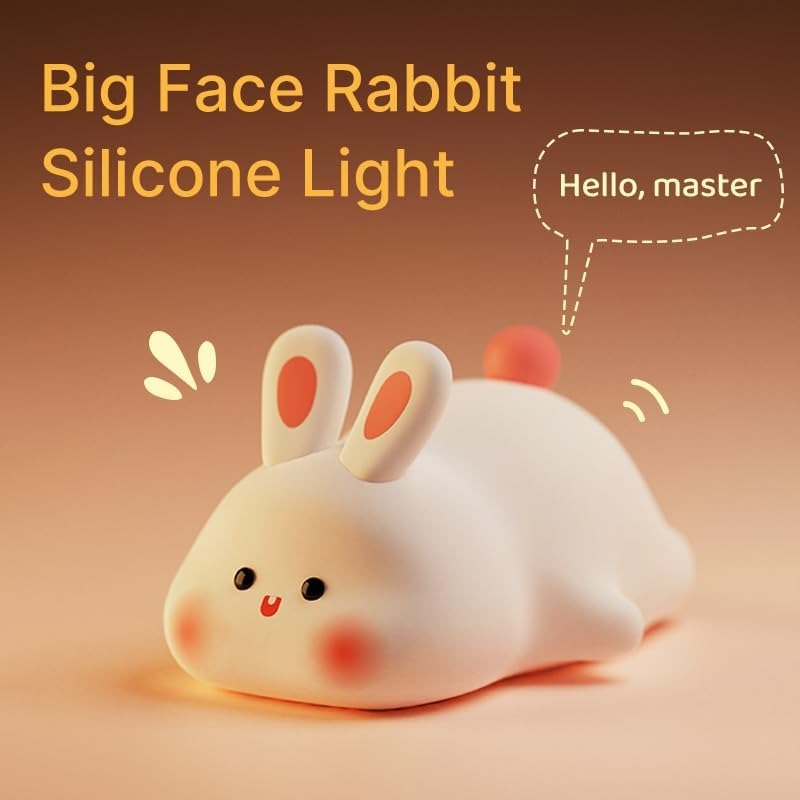 New LED Silicone Rabbit Night Light USB Rechargeable Perfect For Children Toys Christmas Atmospher 3