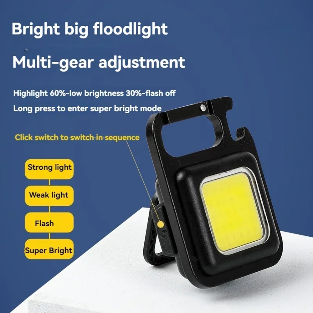 Mini High Bright Camping Lights Convenient Keychain Multifunction Rechargeable Emergency Light 2